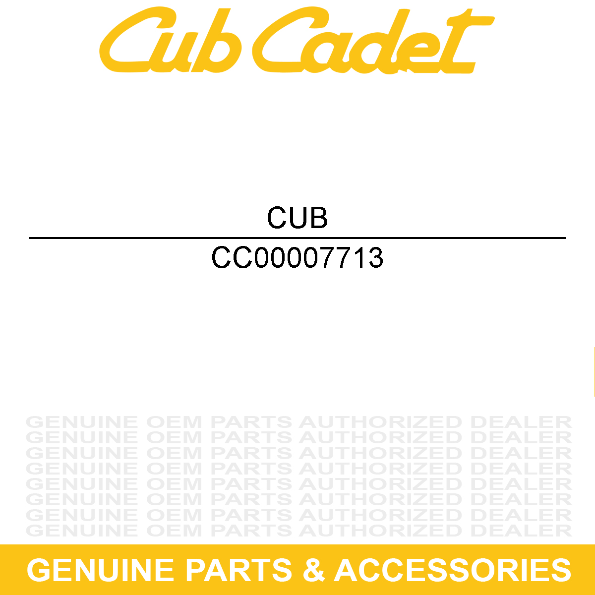 CUB CADET 00007713 1" Hose
