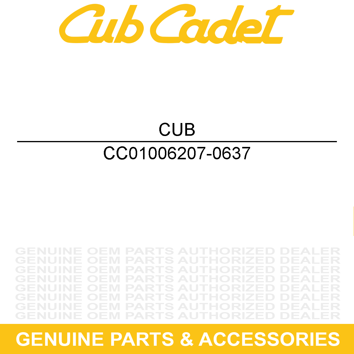 CUB CADET 01006207-0637 YOKE ASM-CASTER
