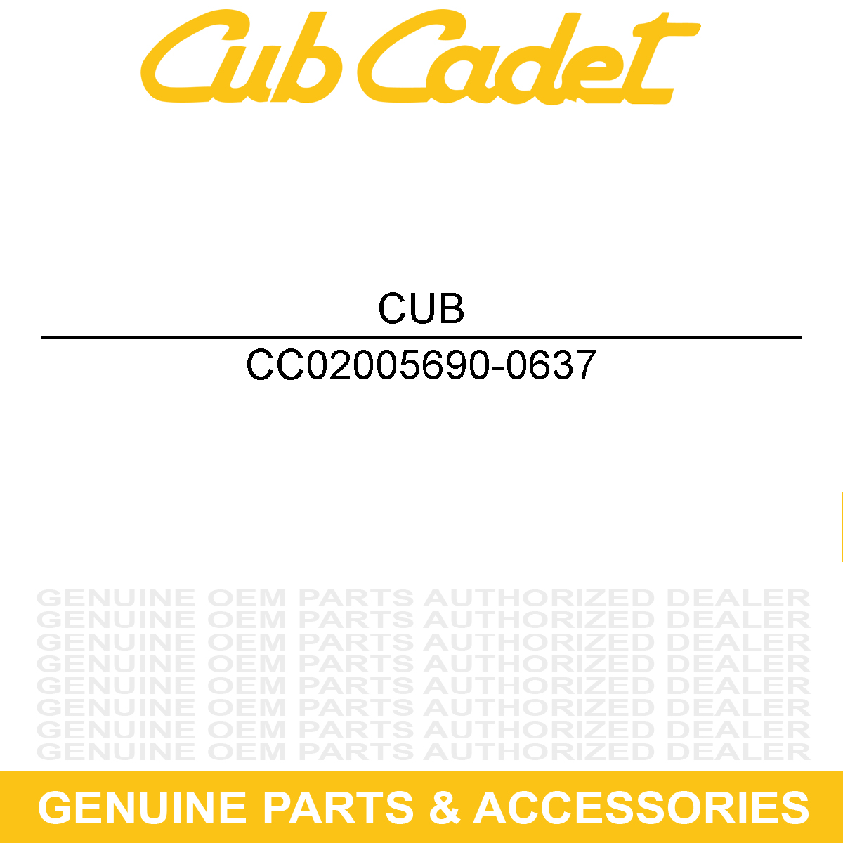 CUB CADET 02005690-0637 Bracket Caster