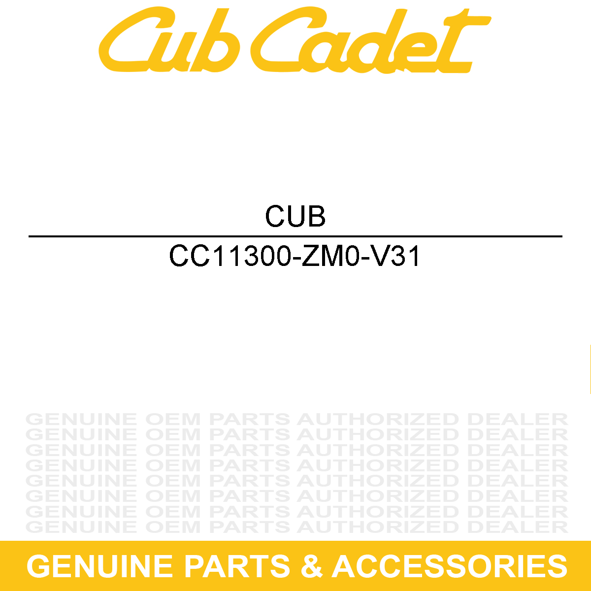CUB CADET 11300-ZM0-V31 Oil Pan Assembly