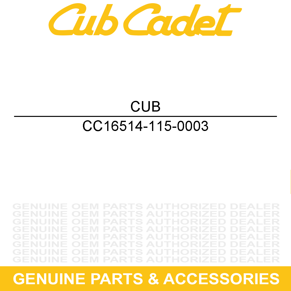 CUB CADET 16514-115-0003 RUBBER PIPE-11 X 1