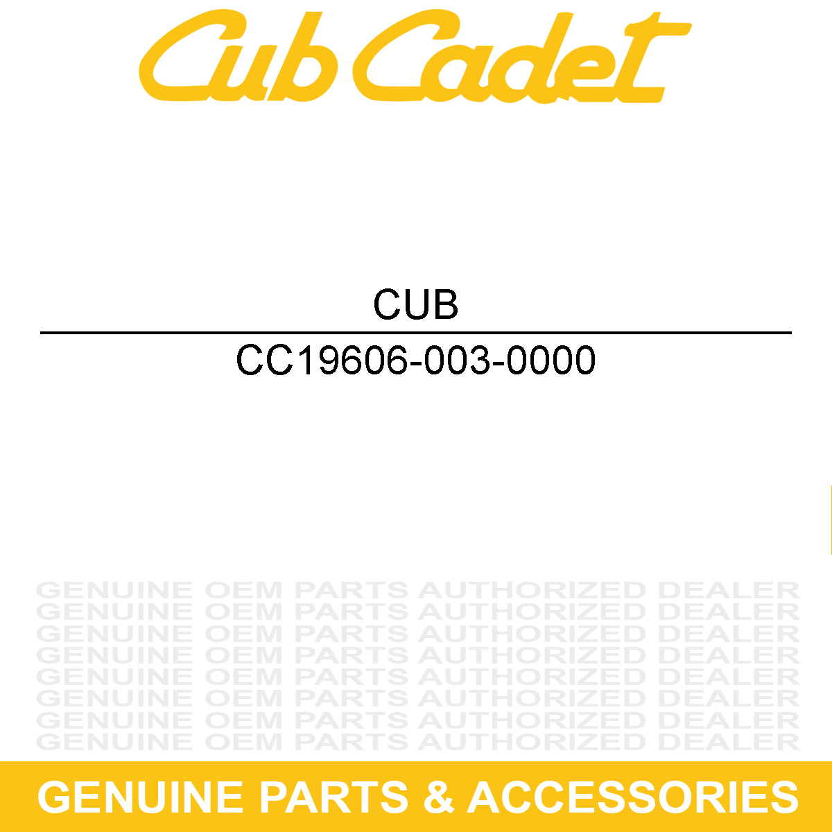 CUB CADET 19606-003-0000 FITTINGS-OIL COOLE