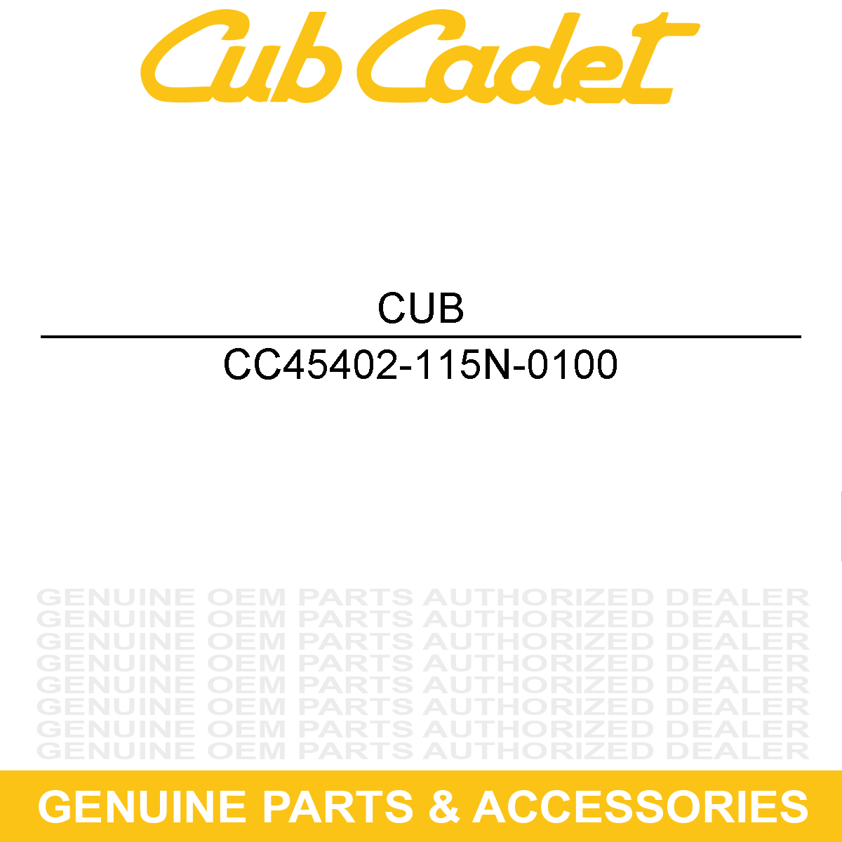 CUB CADET 45402-115N-0100 HOSE-BRAKE REAR RH