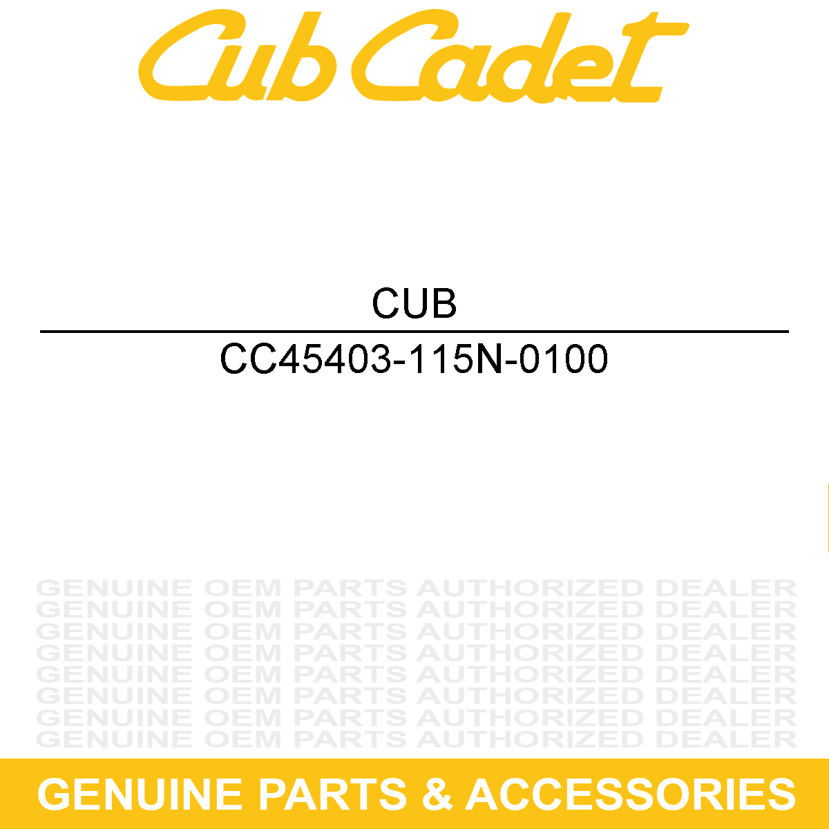 CUB CADET 45403-115N-0100 HOSE-BRAKE REAR LH