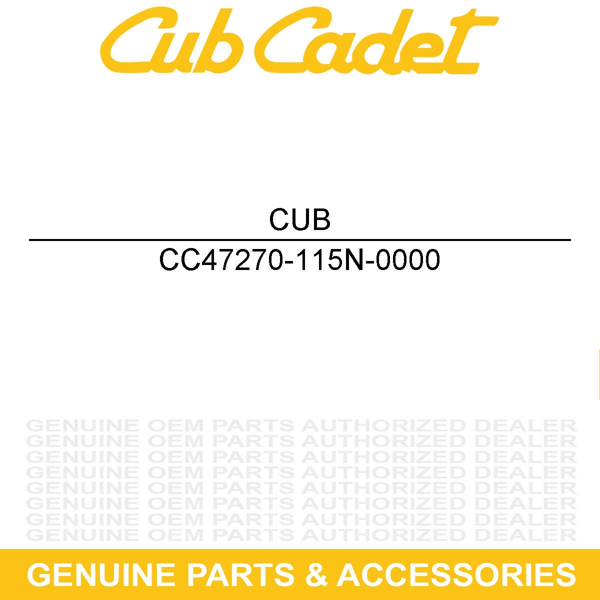 CUB CADET 47270-115N-0000 REAR RIGHT C.V. AX