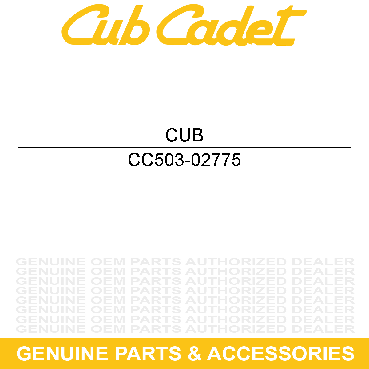 CUB CADET 503-02775 RIGHT FRONT UPPER
