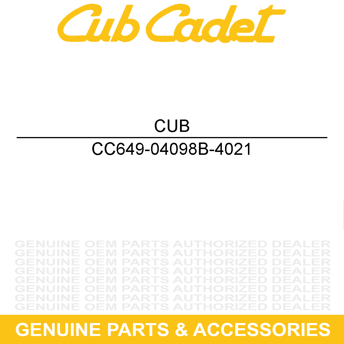 CUB CADET 649-04098B-4021 Yellow Upper Handle Assembly