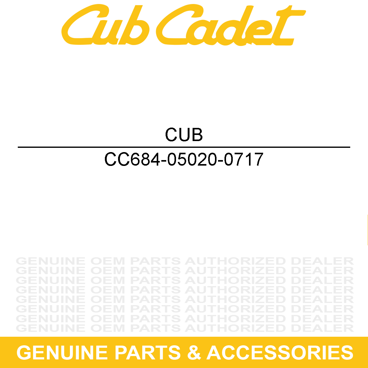 CUB CADET 684-05020-0717 SPRL ASM:RH:30":SI