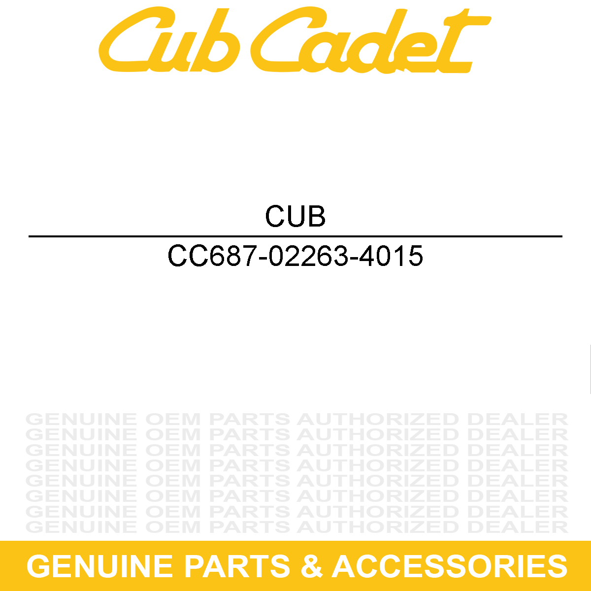 CUB CADET 687-02263-4015 YOKE-CASTER WHEEL