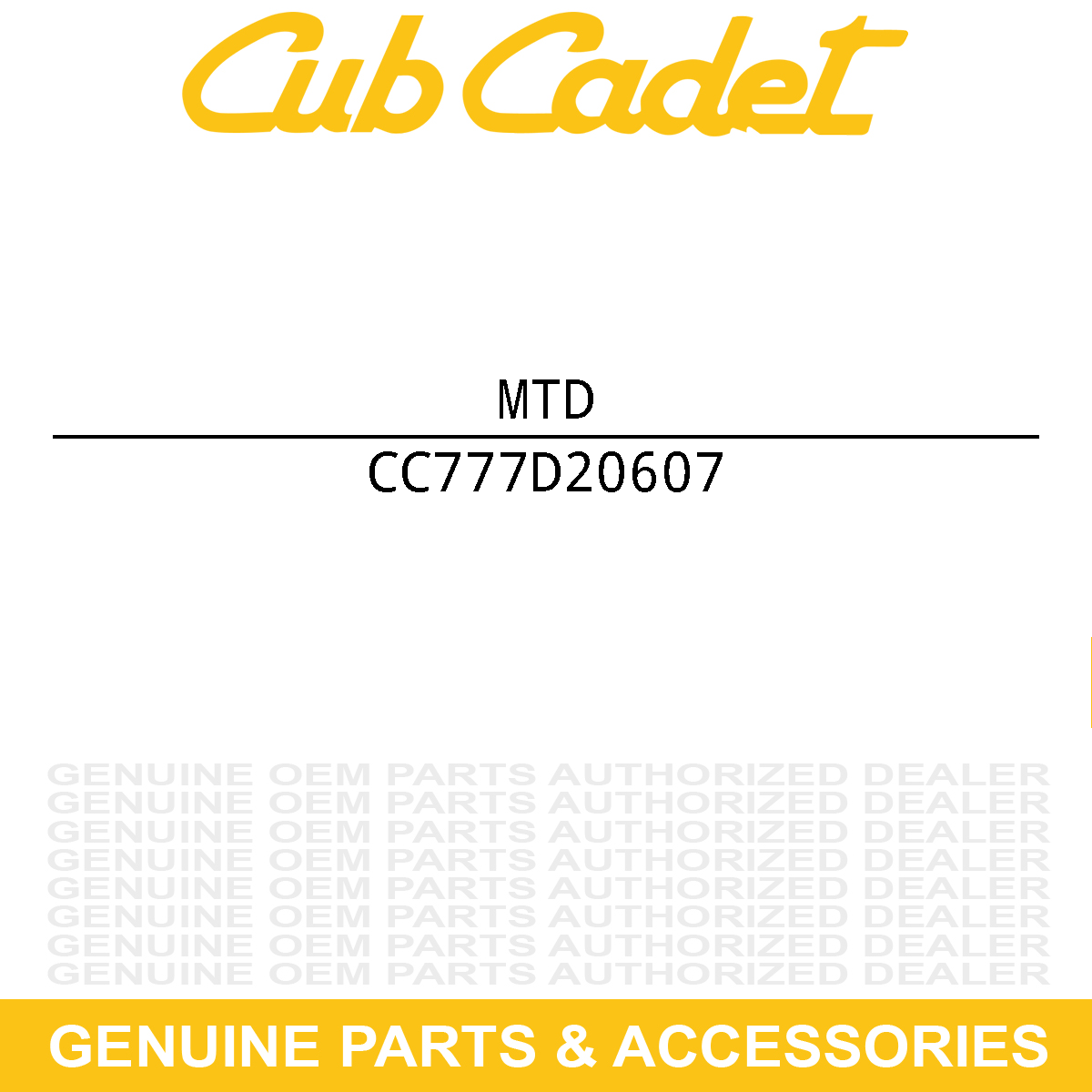 MTD 777D20607 LABEL - TROY-BILT