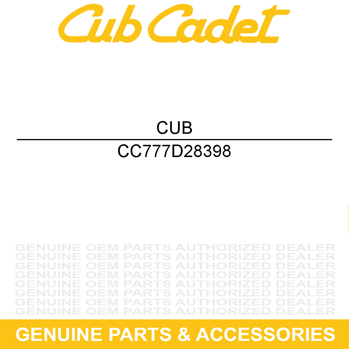 CUB CADET 777D28398 LBL-Z-FORCE S