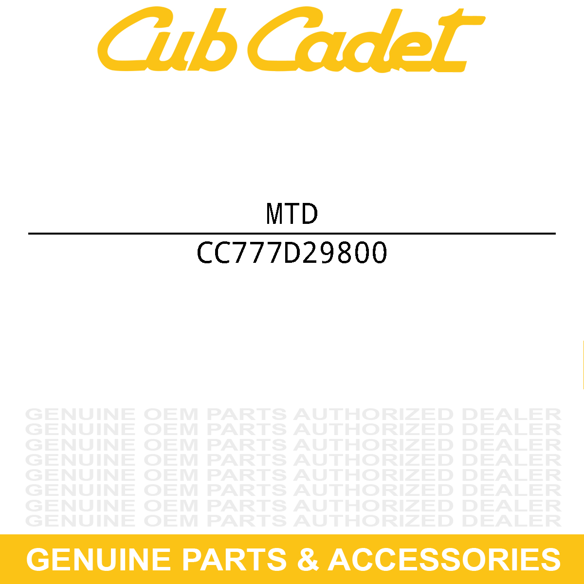 MTD 777D29800 Label-Troy Bilt 679 Cc Ohv Air Clnr