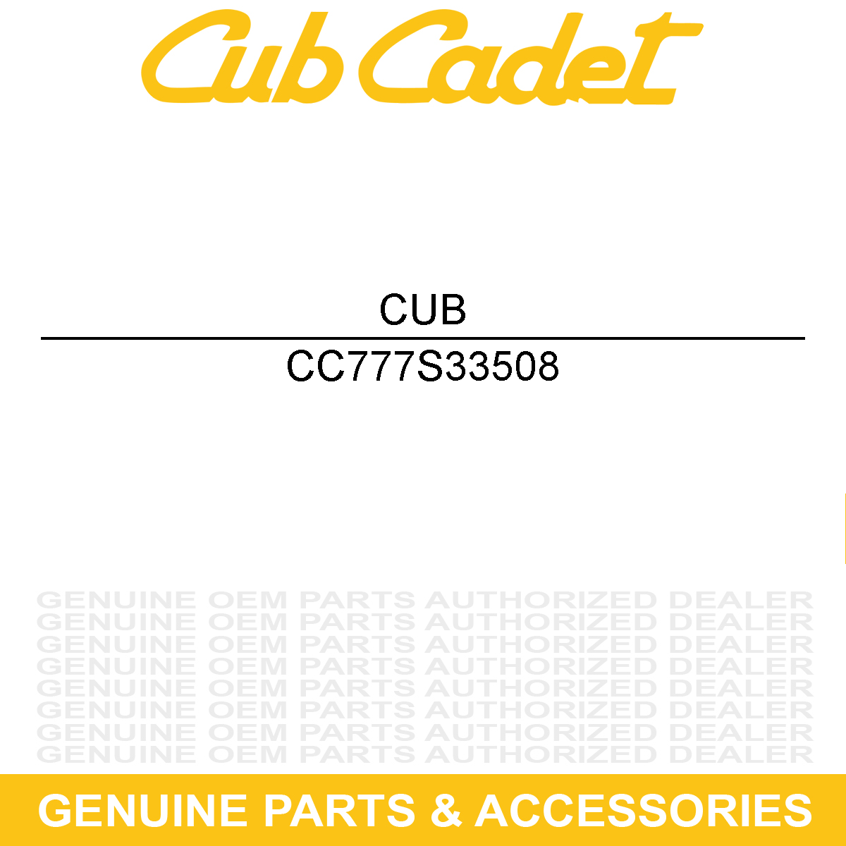CUB CADET 777S33508 Label-Tineshield Wrng
