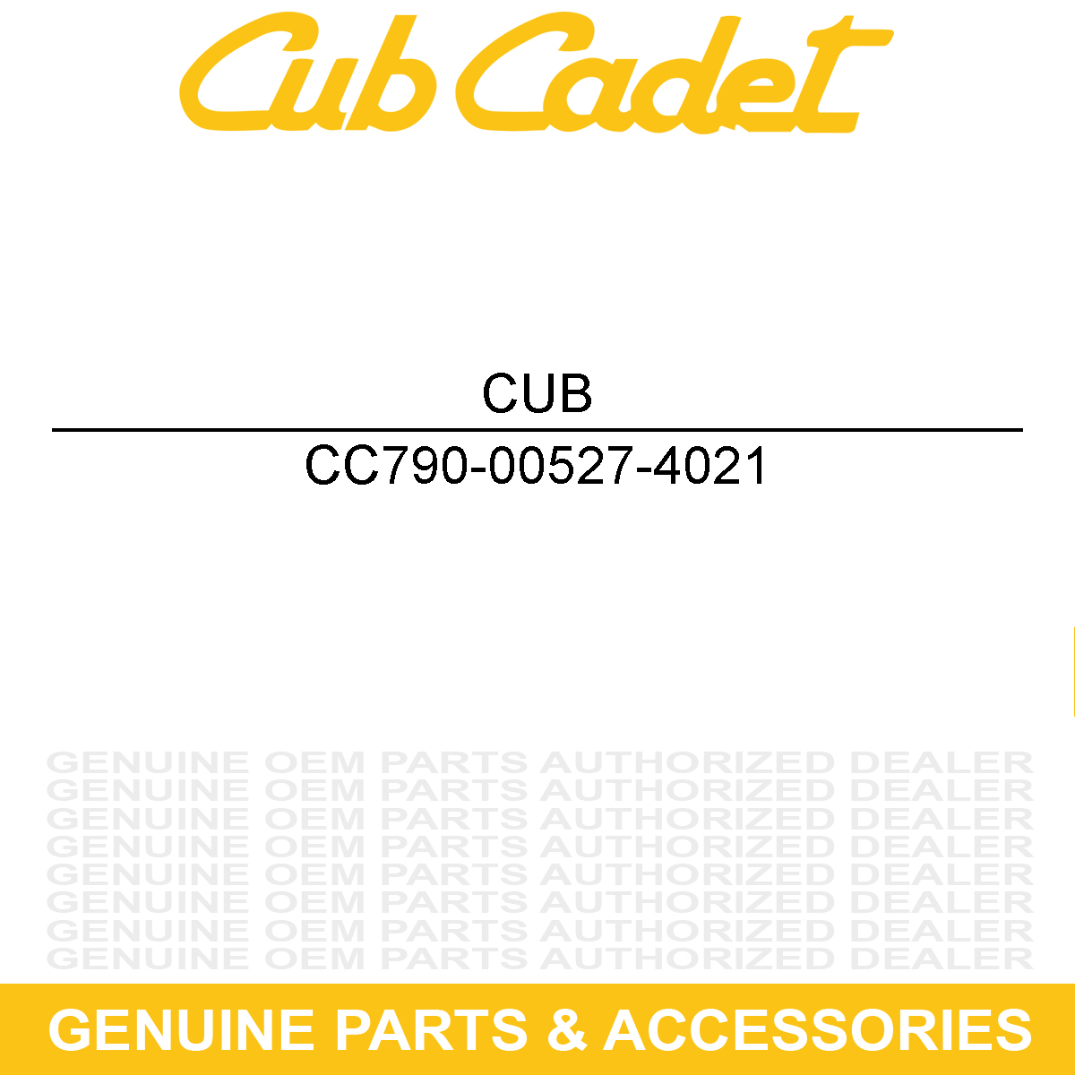 CUB CADET 790-00527-4021 Yellow Left Hand Steerable Drive Shaft Retainer
