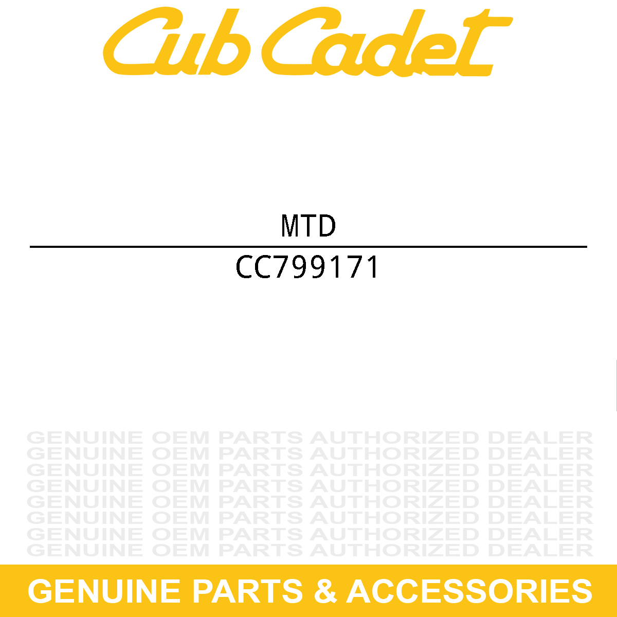 MTD 799171 DECAL, 54" DECK ID