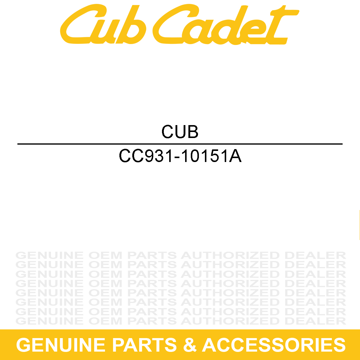 CUB CADET 931-10151A FENDER-MTD ENGINE