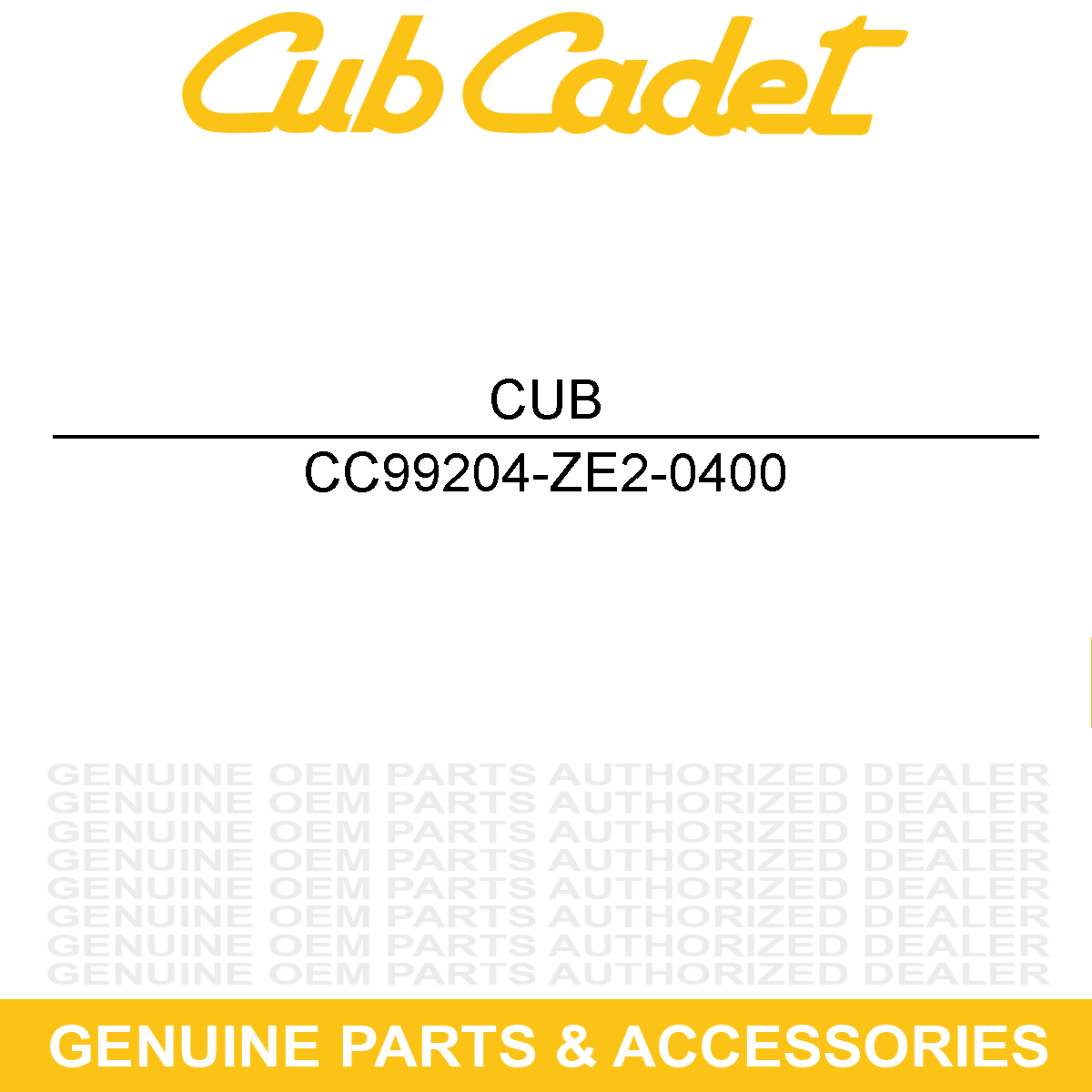CUB CADET 99204-ZE2-0400 JET-PILOT#40