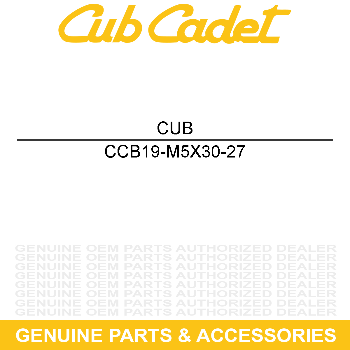 CUB CADET B19-M5X30-27 SCREW M5X30
