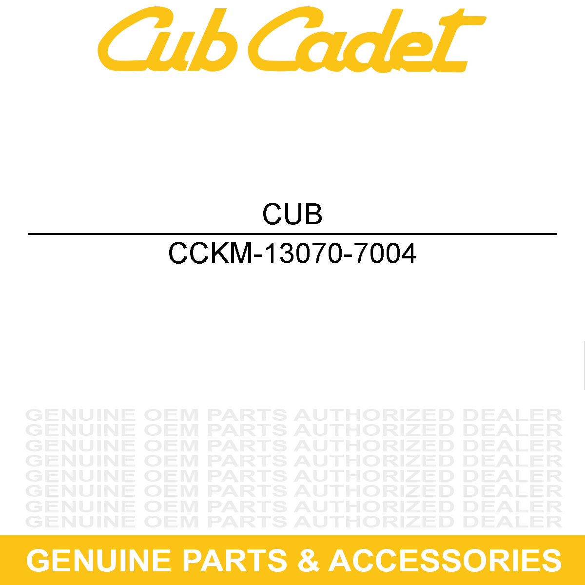 CUB CADET KM-13070-7004 Guide