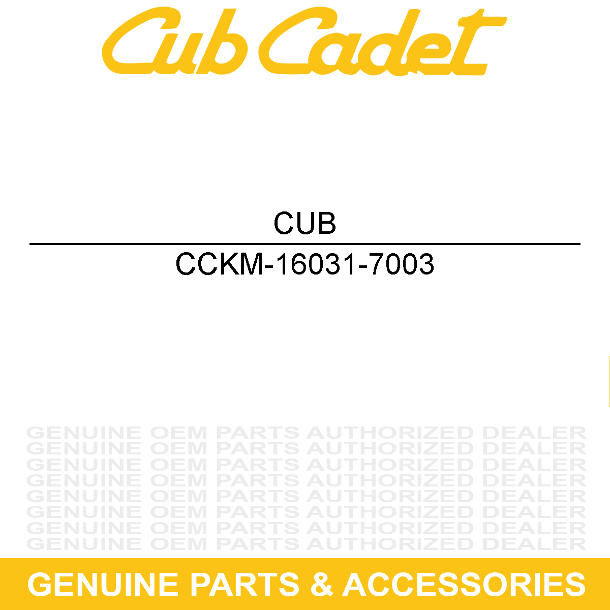 CUB CADET KM-16031-7003 FLOAT-CHARBURETOR