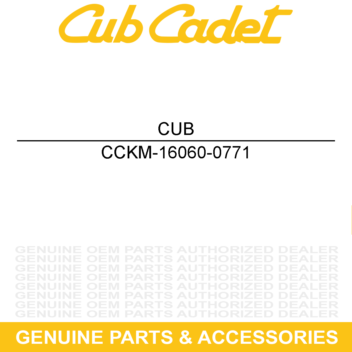 CUB CADET KM-16060-0771 PIPE-AIR INTAKE