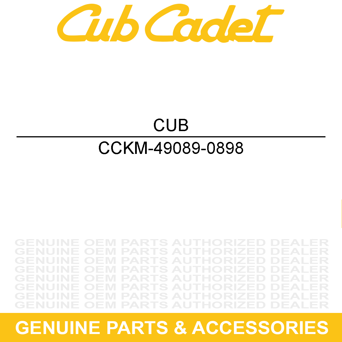 CUB CADET KM-49089-0898 SHROUD-ENGINE- #1