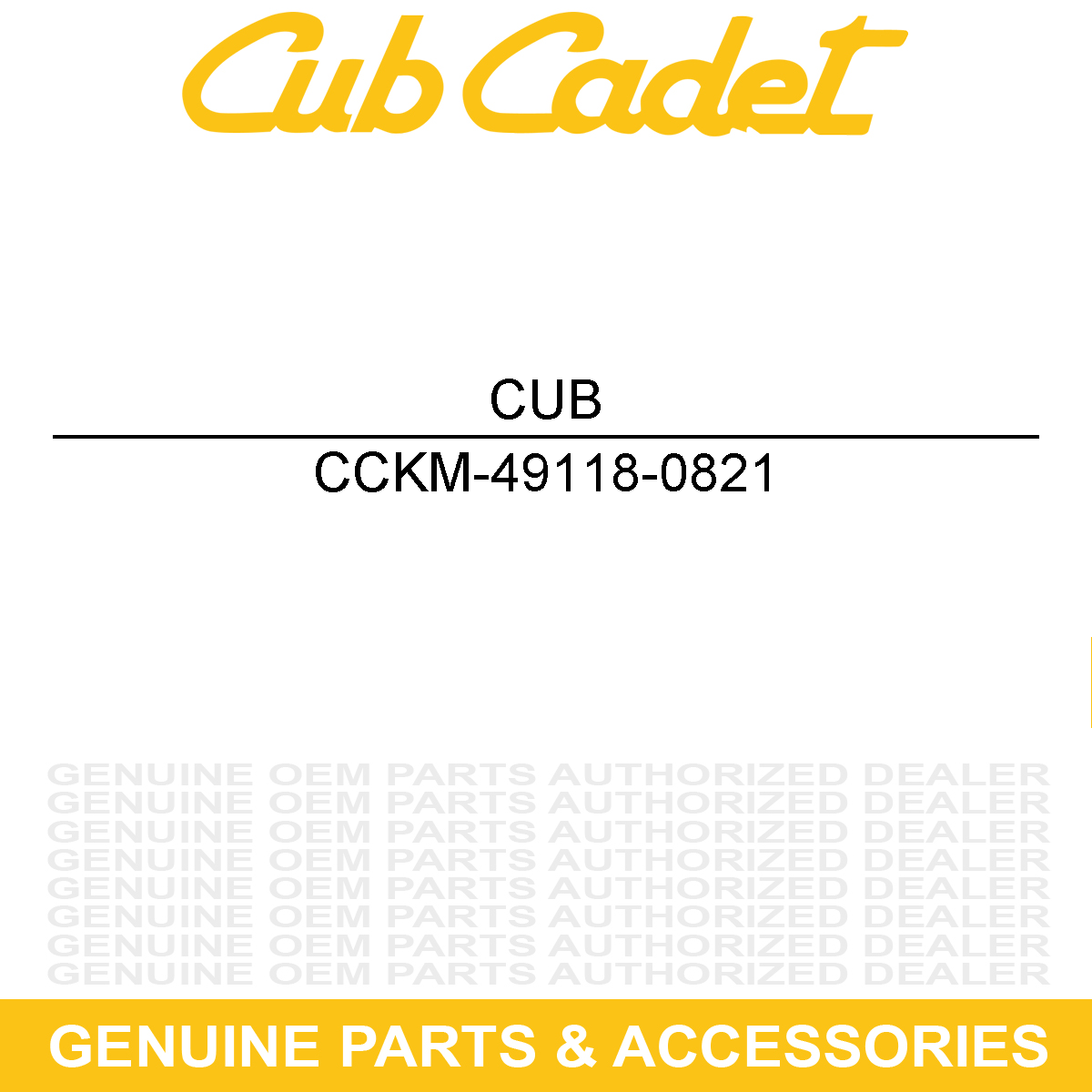 CUB CADET KM-49118-0821 CAMSHAFT-COMPLETE