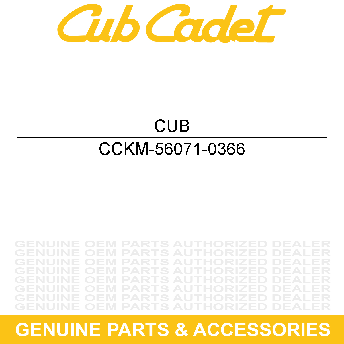 CUB CADET KM-56071-0366 Warning Label