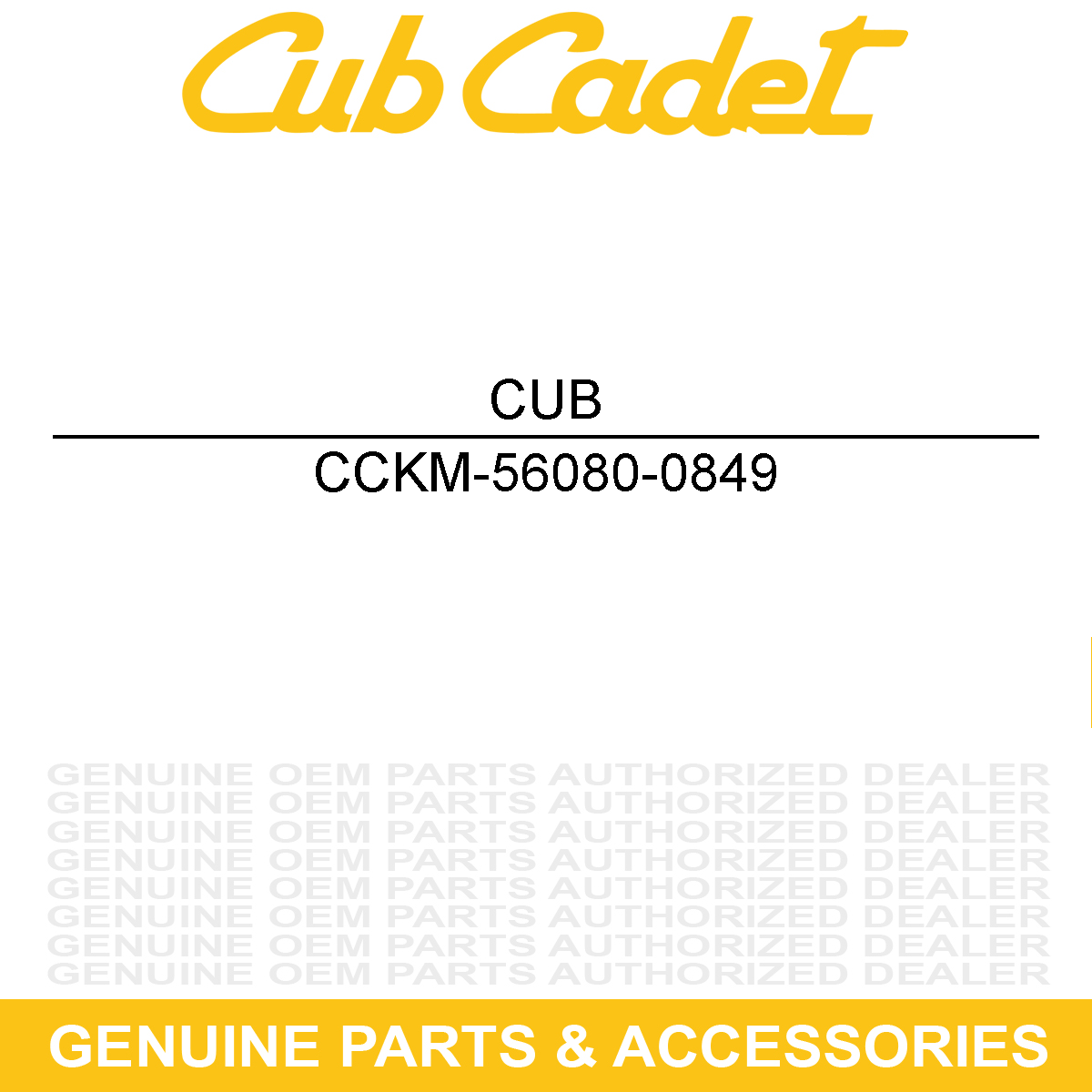 CUB CADET KM-56080-0849 LABEL-KAWASAKI