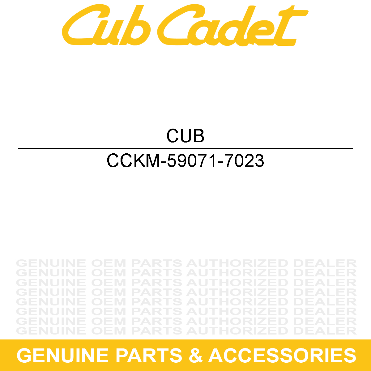 CUB CADET KM-59071-7023 FITTING-OIL DRAIN