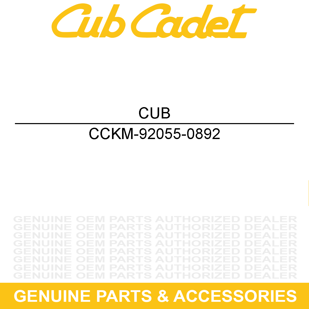 CUB CADET KM-92055-0892 Oil System O-Ring