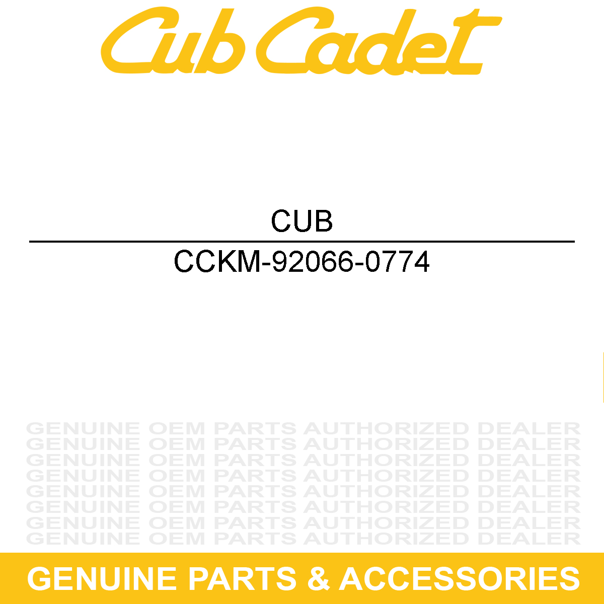 CUB CADET KM-92066-0774 Plug
