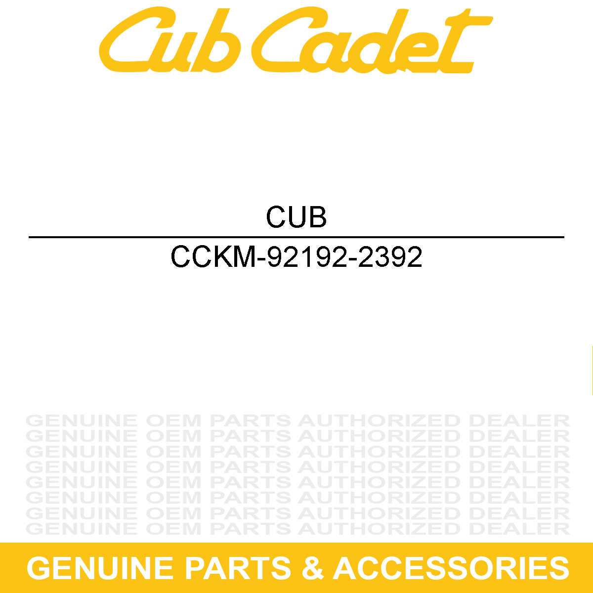 CUB CADET KM-92192-2392 TUBE6.35X12.7X39