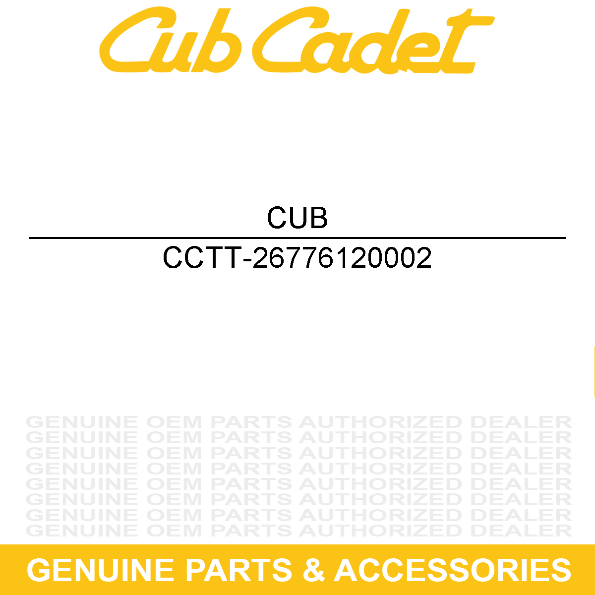 CUB CADET TT-26776120002 Nut 12