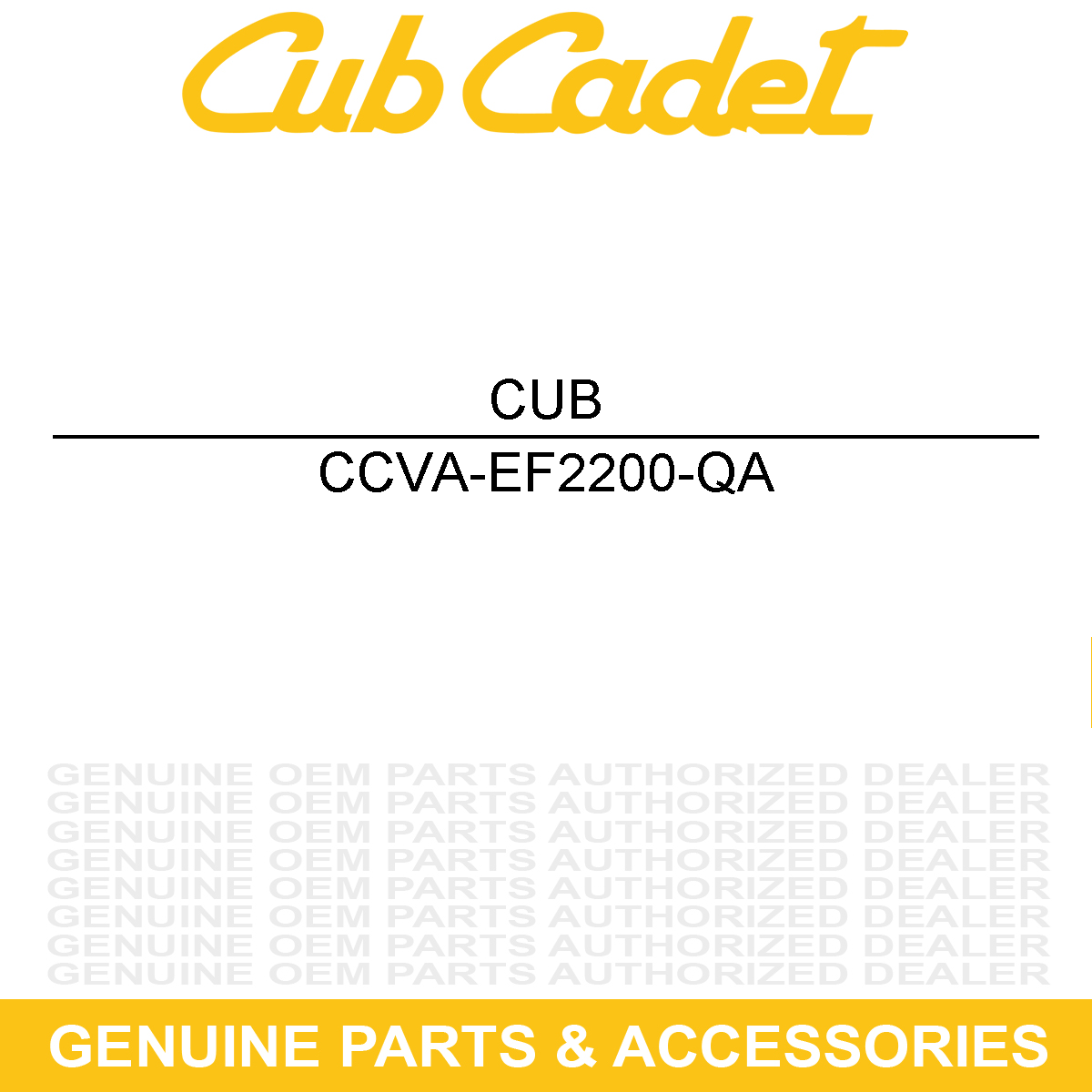CUB CADET VA-EF2200-QA Quick Attach Pump