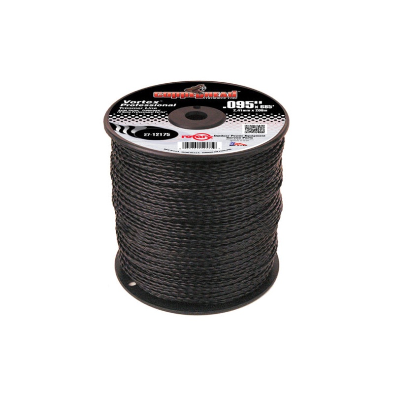 12175 Rotary Trimmer Line .095" Vortex 685 ft Medium Spool (Black)