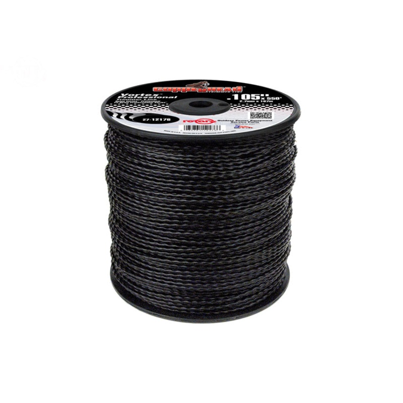 12176 Rotary Trimmer Line .105" Vortex 550 ft Medium Spool (Black)