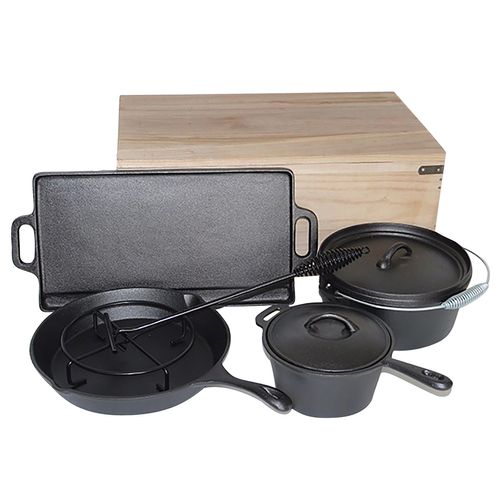 Carolina Cooker 7-Piece Cast Iron Camp Cookware Set