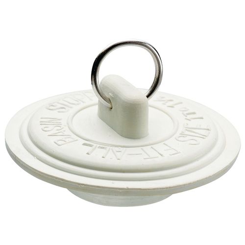 Drain Stopper White Rubber 1-1/2 in. Sink PP820-2