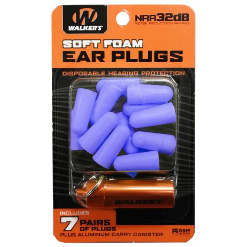 Walkers 7 Pair Blue Foam Plugs with Aluminum Cary Case