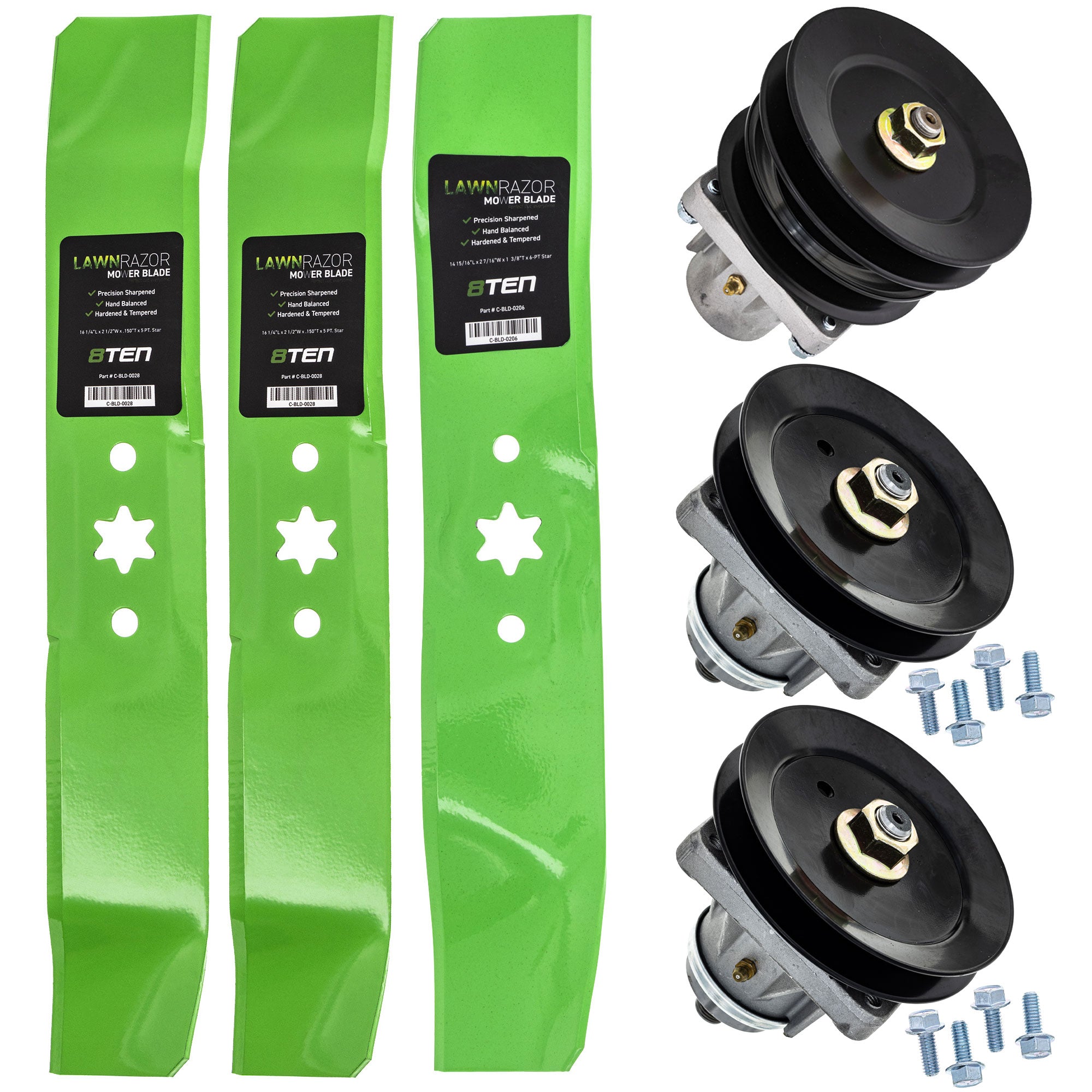 Blade Spindle Deck Kit For Huskee White Outdoor Columbia MK1009892