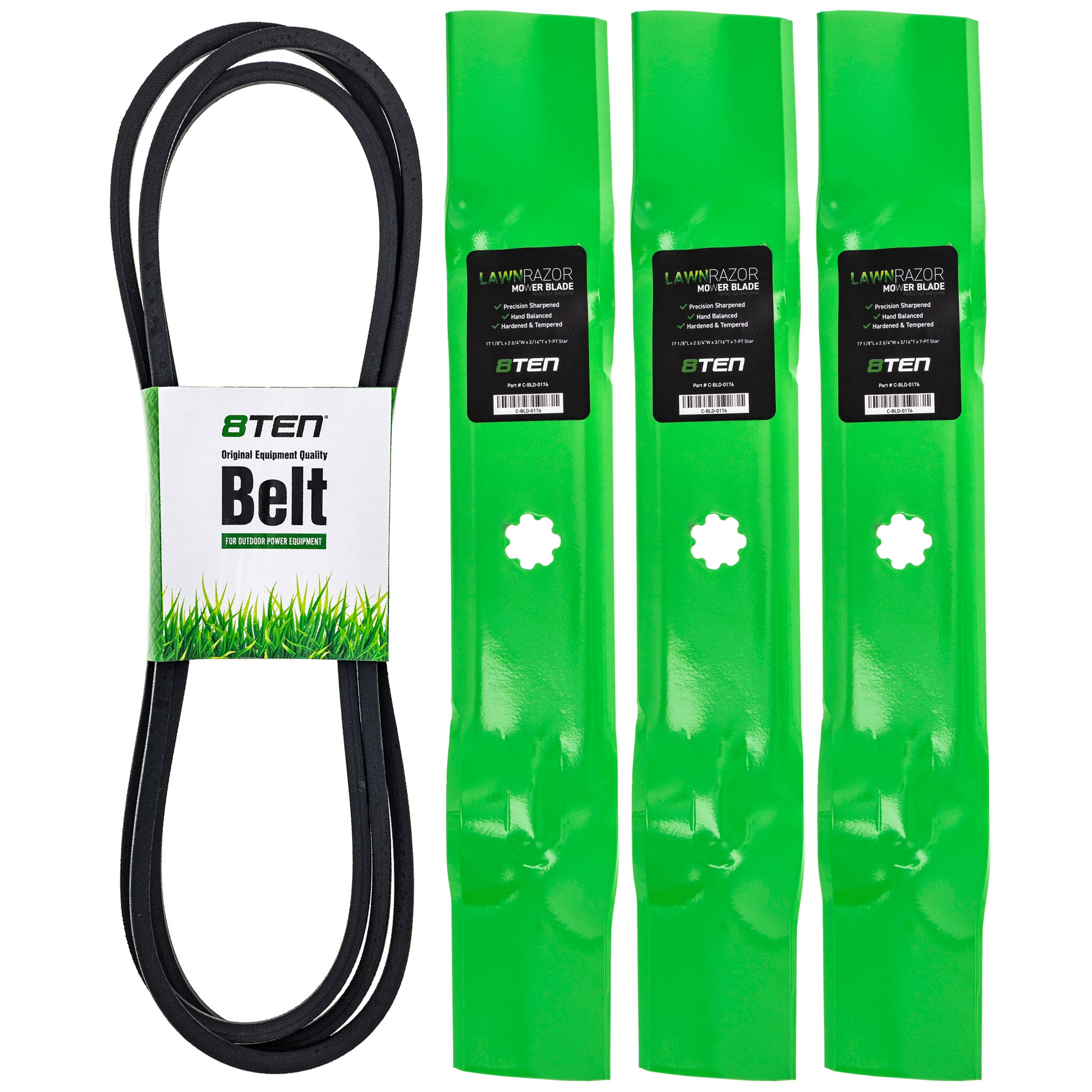 Mower Blades & Deck Belt Kit For John Deere