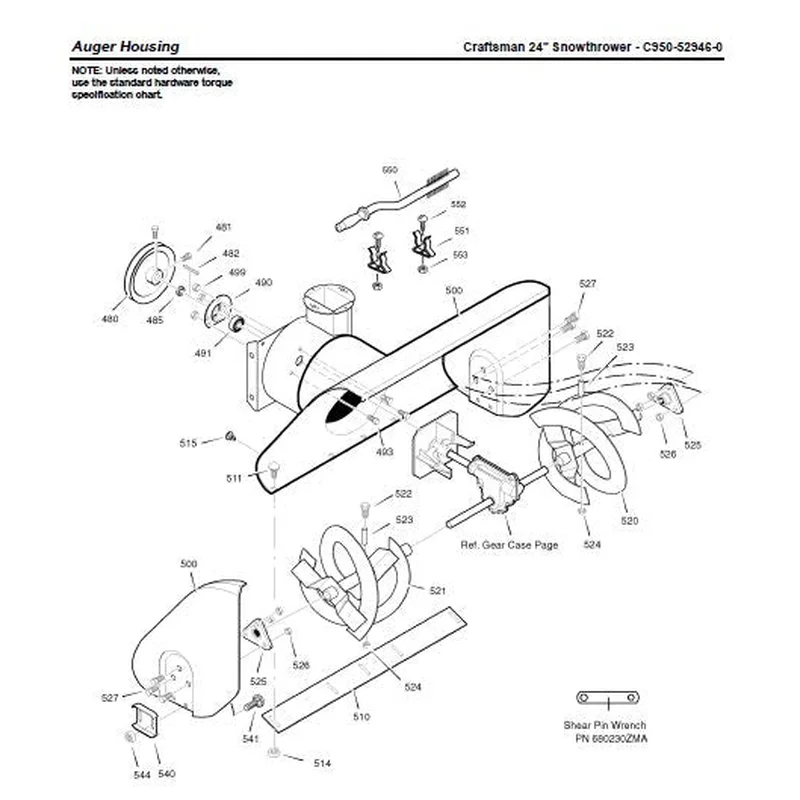 1738933AYP Murray Craftsman Auger Assembly RH