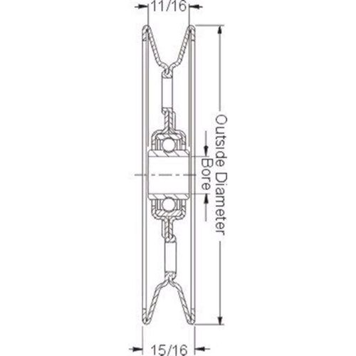 011-8008 V-Belt Pressed Steel Idler Pulley With 5/8" Bore
