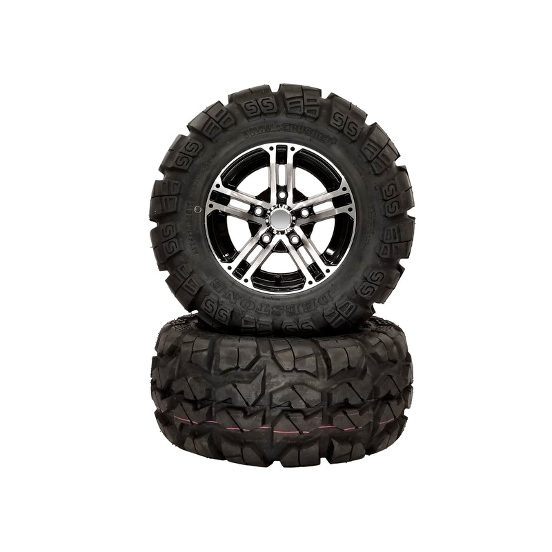 (2) Trail Crusher Tire Assemblies 25×10.00-12 Fits Hustler MDV 200617 200615