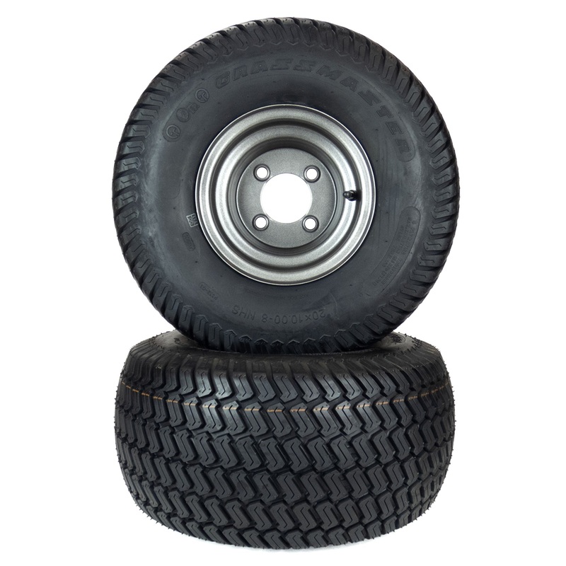(2) Turf Tire Assemblies 20×10.00-8 Fits Gravely ZTX 52 60 07101333