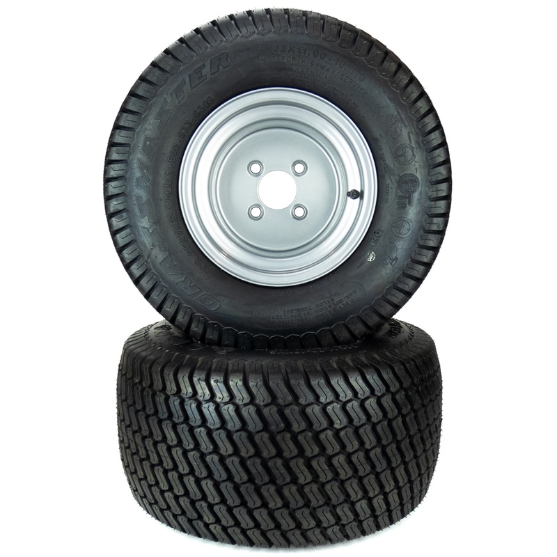 (2) Turf Tire Assemblies 22×11.00-10 Fits Hustler FasTrak Raptor SDX 54 60 605302