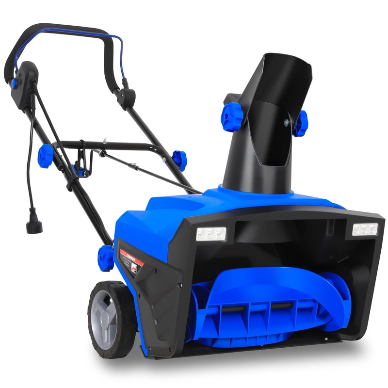 20" 15 Amp Electric Snow Blower, Walk-Behind Corded with Dual LED Headlights and 180 Rotating Chute
