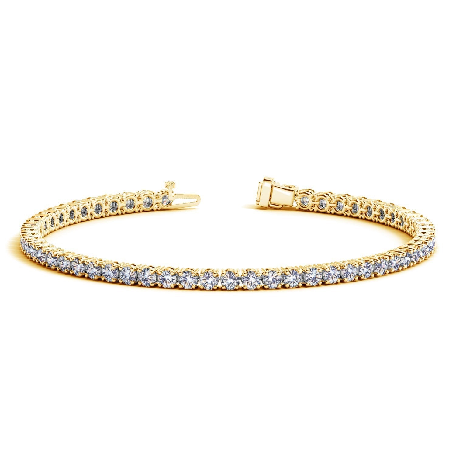 Lab Grown Round Diamond Tennis Bracelet in 14k Yellow Gold (5 cctwF/GVS2/SI1)