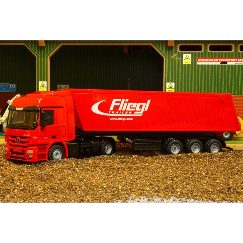 3537 Siku 1:50 Scale Mercedes Actros Articulated Truck with Fliegl Tipping Trailer